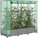 Maison Chic Visoka greda - Greda - Cvetlični Lonec s prevleko za rastlinjak videz ratana 120x40x123cm, (21789850) | Shoptok.si