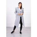Kesi Long cardigan with a hood in gray color Cene