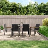  Vrtne stolice 6 kom crne 55 x 61,5 x 90 cm tekstilen i čelik | Eponuda.com