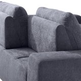 Hom`in sedežna garnitura, gladka tkanina temno siva | Shoptok.si