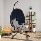  Viseća stolica jaje s postoljem, antracit tkanina i čelik | shoptok.hr