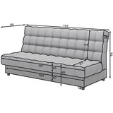 ELTAP Siva sklopiva/s prostorom za odlaganje sofa od šenila 197 cm Clareta – | shoptok.hr