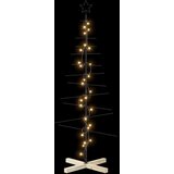  Metalna božićna jelka KUOPIO 150 cm Topla bijela Čelik Crna - 150 cm Crna s LED svjetlima | shoptok.hr