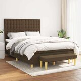  Box spring postelja z vzmetnico temno rjava 140x200 cm blago, (20902235) | Shoptok.si