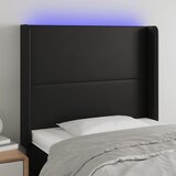 Uzglavlje crno 103x16x118/128 cm od umjetne kože | shoptok.hr