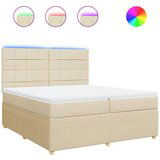 vidaXL Krevet s oprugama i madracem krem 200 x 200 cm od tkanine | shoptok.hr