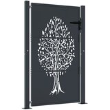  Vrtna vrata antracit 100x125 cm čelična s uzorkom stabla | shoptok.hr