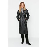 Trendyol Black Oversize Faux Leather Snap Closure Trench Coat Cijene