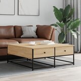  Stolić za kavu boja hrasta 100x99x40 cm konstruirano drvo | Shoptok.si