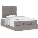 vidaXL Otomanski posteljni okvir z vzmetnico taupe 120x200 cm blago | Shoptok.si