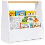 ECO TOYS Montessori dječja polica za knjige s 3 razine, bijela, Slike