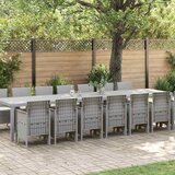 vidaXL Komplet za jedilnico v vrtu 15 pcs Svetlo siva Polt rattan Cene