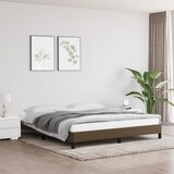 Maison Chic Posteljni okvir - Dvoposteljna postelja - Zakonska postelja brez vzmetnice temno rjav 160x200 cm blago-J4315, (21766014) | Shoptok.si