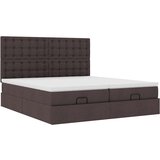 vidaXL Otomanski posteljni okvir z vzmetnicami rjav 180x200 cm blago | Shoptok.si