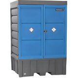 eurokraft pro PE-odlagališče za nevarne snovi, z vrati, za 4 sode po 200 l, prestrezna prostornina 1150 l | Shoptok.si