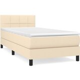 Maison Chic Box spring postelja - Vzmetna postelja z vzmetnico krem 90x200 cm blago SL19321, (21881437) Cene