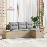  Sjedeća garnitura za vrt 4 kom. Bež poliratan 55 x 55 x 37 cm | shoptok.hr
