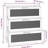  Komoda bijela 60 x 30 x 70 cm masivna borovina i prirodni ratan | shoptok.hr