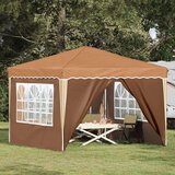  Rastezljivi šator za svadbe - šator za zabave Bež 288 x 288 x 245 cm - Bež s 4 bočna zida | shoptok.hr