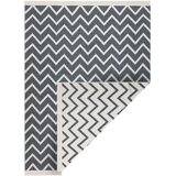 RugsX Preproge Preproga TWIN 23002 ZigZag, bombažna, dvostranska 100x200 cm Črna | Shoptok.si