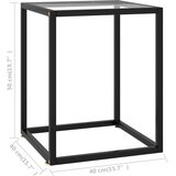  Stolić za kavu crni s kaljenim staklom 40 x 40 x 50 cm | shoptok.hr