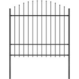 vidaXL Vrtna ograja s koničastimi vrhovi jeklo (1,5-1,75)x1,7 m črna Cene