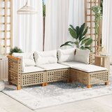 vidaXL 4-dijelni set vrtnih sofa s jastucima bež od poliratana | shoptok.hr