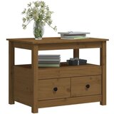  Klubska mizica medeno rjava 71x49x55 cm trdna borovina, (20712393) | Shoptok.si
