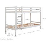 MID.YOU Pograd Rene, 90x200, Bor, Masivno, Bela | Shoptok.si