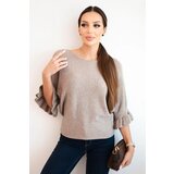 Kesi Włoski Women's sweater with decorative cuff fango Cene
