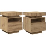  Noćni ormarići s LED svjetlima 2 kom Artisan hrast 40x39x48,5cm | shoptok.hr