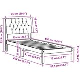  Posteljni okvir z oblazinjenim vzglavjem Bela 75 x 190 cm, (5000084372) | Shoptok.si