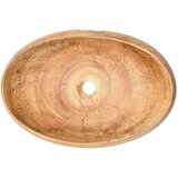 Nadgradni Nadpultni umivalnik rjav ovalen 59x40x15 cm keramika | Shoptok.si