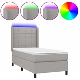  box spring s madracem LED svjetlosivi 90x190 cm tkanina | shoptok.hr
