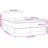 Krevet s oprugama i madracem LED tamnosmeđi 120x190 cm tkanina | shoptok.hr