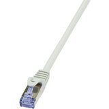Logilink CQ4062S RJ45 omrežni kabel\, Patch kabel S/FTP 3.00 m siva pozlačeni konektorji\, ognjevaren\, z zaščitnim zapornim zatičem 1 kos, (20425695) | Shoptok.si
