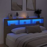 vidaXL Ormarić za uzglavlje s LED svjetlima boja hrasta 200x17x102 cm | shoptok.hr