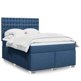  Krevet s oprugama i madracem plavi 140 x 190 cm od tkanine | shoptok.hr