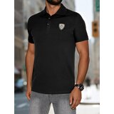 DStreet Koszulka męska polo z naszywką czarna | shoptok.hr