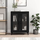  Komoda crna 69,5 x 34 x 90 cm od konstruiranog drva | shoptok.hr