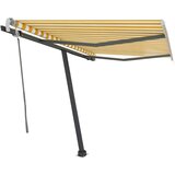  Prostostoječa ročno zložljiva tenda 300x250 cm rumena/bela, (20728814) | Shoptok.si