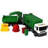 Lean Toys Smetarski tovornjak z žerjavom, tornim pogonom, zelen 1:16 | Shoptok.si