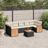 vidaXL 8-dijelni set vrtnih sofa od poliratana s jastucima crni | shoptok.hr