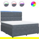 Maison Chic Box spring postelja - Vzmetna postelja z vzmetnico temno siva 180x200 cm žamet SL4564, (21902686) | Shoptok.si