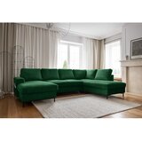 Miuform Tamno zelena sklopiva kutna garnitura od samta (s desnim kutom) Lofty Lilly – | shoptok.hr