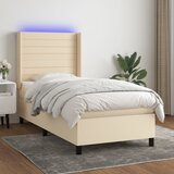 The Living Store Box spring postelja z vzmetnico LED krem 90x190 cm blago - Box Spring Postelja, (21520795) | Shoptok.si