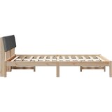  Okvir kreveta smeđe i tamnosivo 150 x 200 cm Masivna borovina | shoptok.hr
