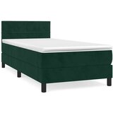 Box spring krevet s madracem tamnozeleni 100x200 cm baršunasti | shoptok.hr