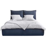 Bobochic Paris Tamno plavi tapecirani bračni krevet s prostorom za odlaganje s podnicom 180x200 cm Garance – Cijene