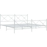 Metalni okvir kreveta uzglavlje i podnožje bijeli 193x203 cm | shoptok.hr